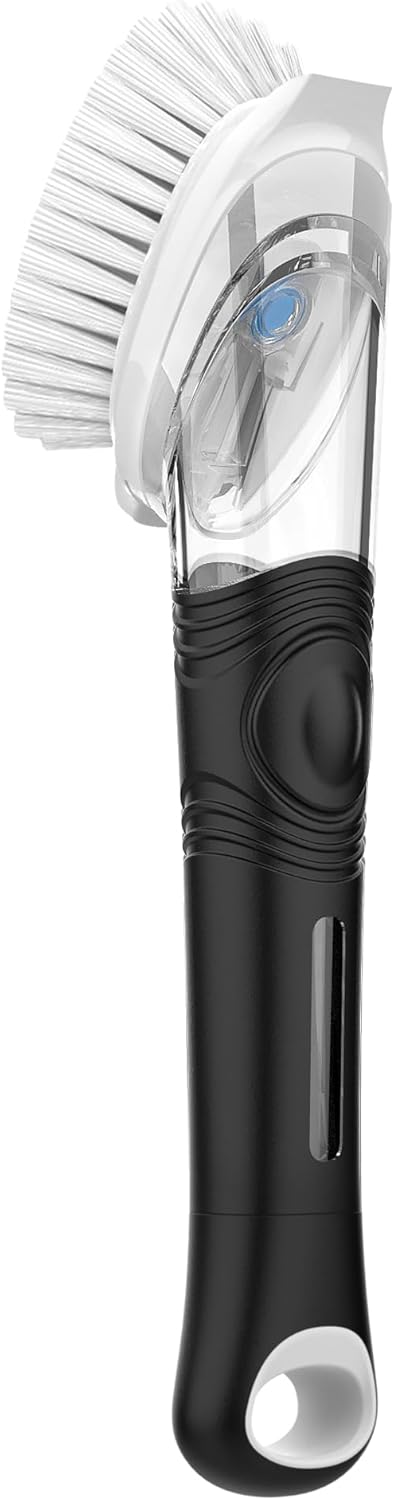MR.SIGA Soap Dispensing Dish Brush, Kitchen Brush for Pot Pan Sink Cleaning, Black - Image 2