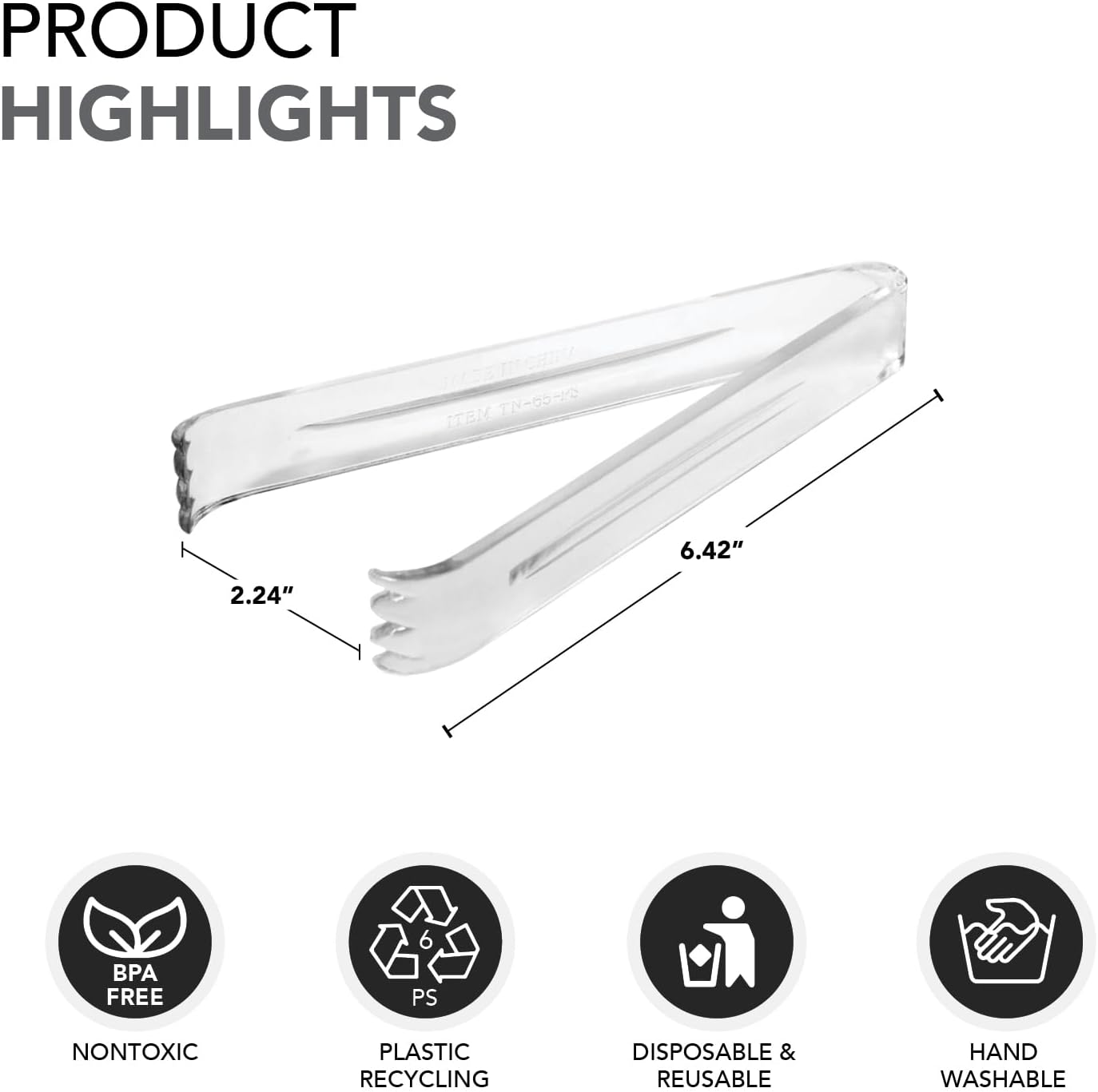 Party Essentials Plastic Party Buffet Serving Utensils Kit, Spoons/Forks/Tongs, 20-Piece, Clear - Image 7