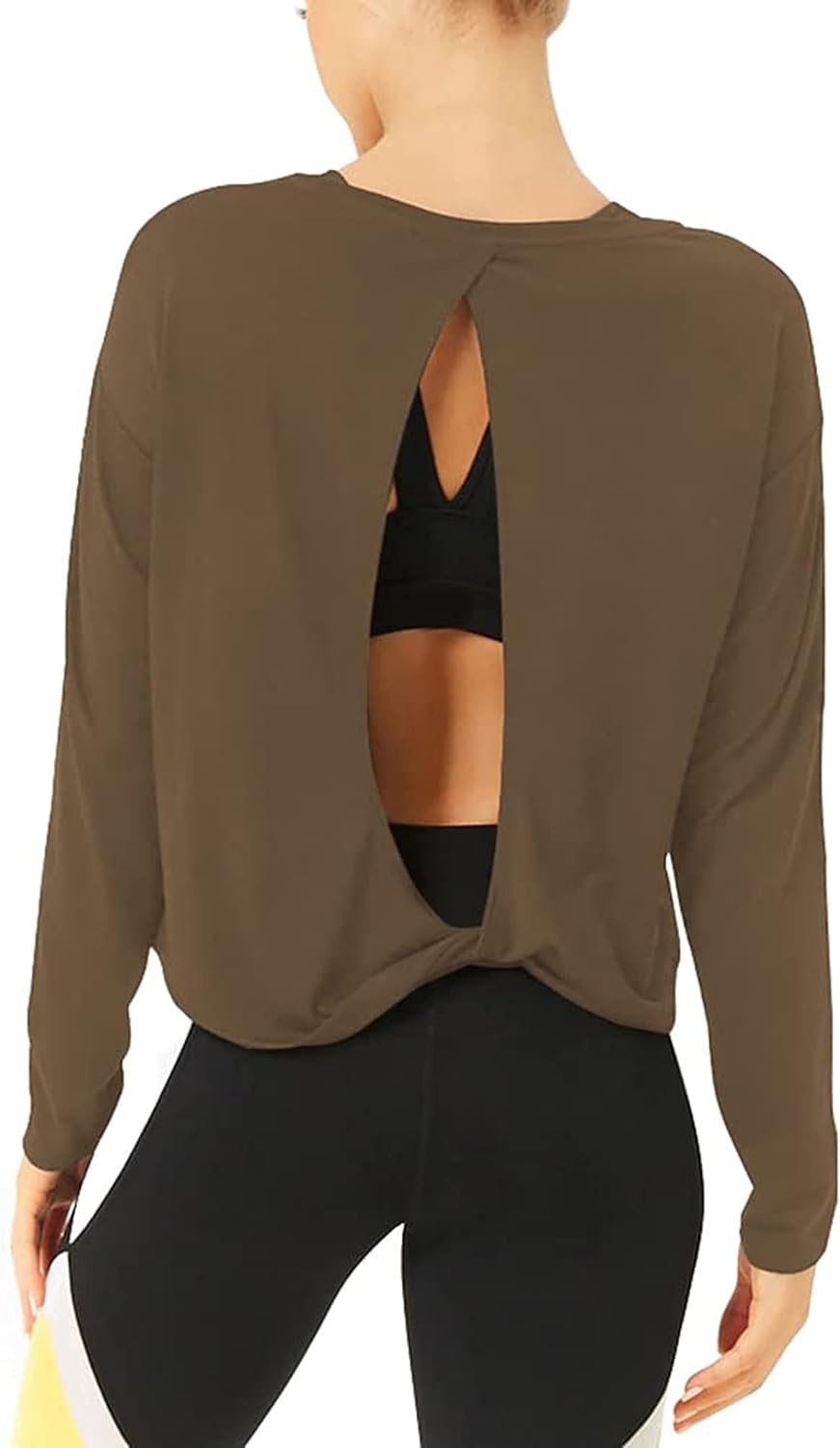 Bestisun Long Sleeve Workout Shirts Yoga Dance Tops Open Back Athletic Clothes for Women - Image 2
