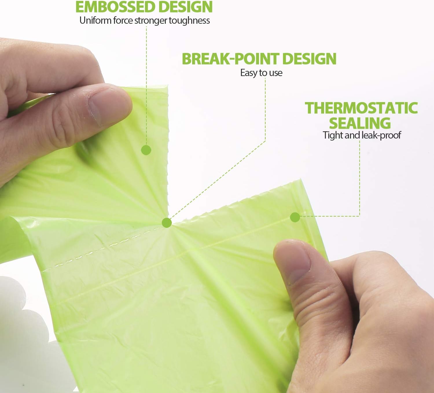 Small Trash Bags 4-Gallon Biodegradable - 100 Counts/ 5 Rolls Recycling and Degradable Garbage Bags Trash Can Liners for Bathroom Kitchen and Office - Image 4