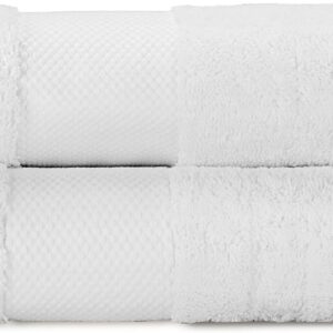 BIOWEAVES 100% Organic Cotton 700 GSM Plush Bath Towels 30″ x 58″ GOTS Certified – White, Pack of 2