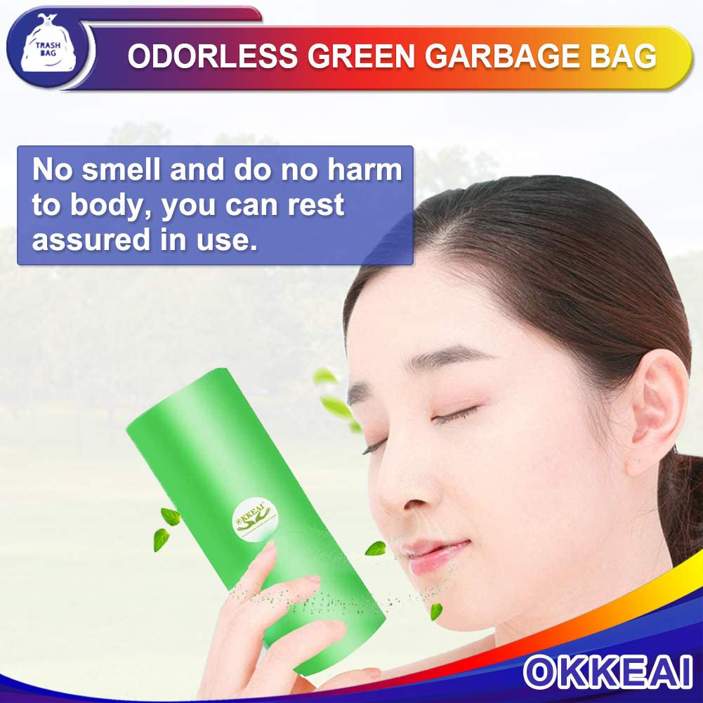 OKKEAI 3 Gallon Small Trash Bags 100 Counts Small Trash Can Liners Garbage Bags Mini 10L Wastebasket Bin Liners Bags for Bathroom Kitchen Bedroom Living Room Office,Green - Image 8