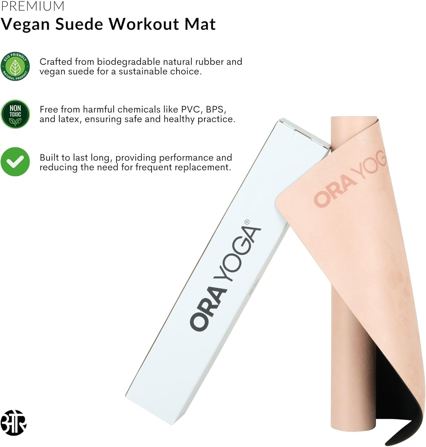 Non-Toxic Premium Suede Large Workout Mat - 3mm Thick With Strap - Eco-Friendly Exercise Mat for Women & Men - Non-Slip for Pilates, Gym, Home Workout - Image 4