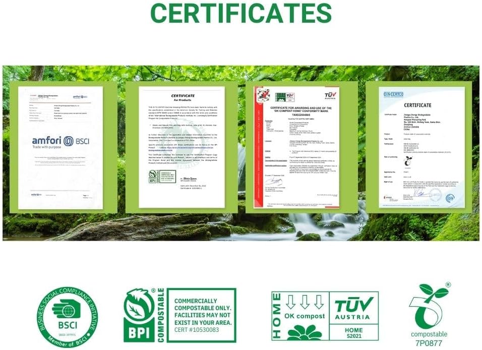 100% Home Compostable Trash Bags 13 Gallon Tall Kitchen, 50 Count, 0.9 Mil, Kitchen Compost Bags, Large Compostable Bags US BPI ASTM D6400 and OK Compost Home Certified - Image 6