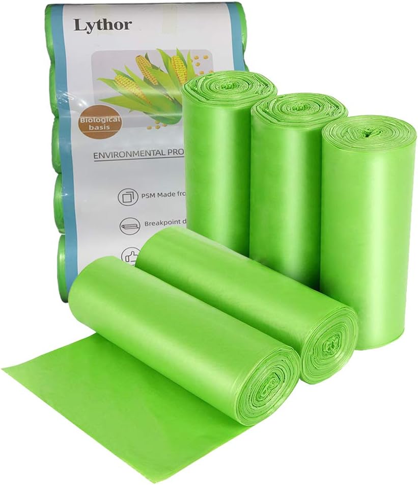 Compostable Trash Bags, Lythor 4 Gallon Small Garbage Bags 100 Count Made From PSM Starch-based for Kitchen Bathroom Bedroom Office Trash Can - Image 2