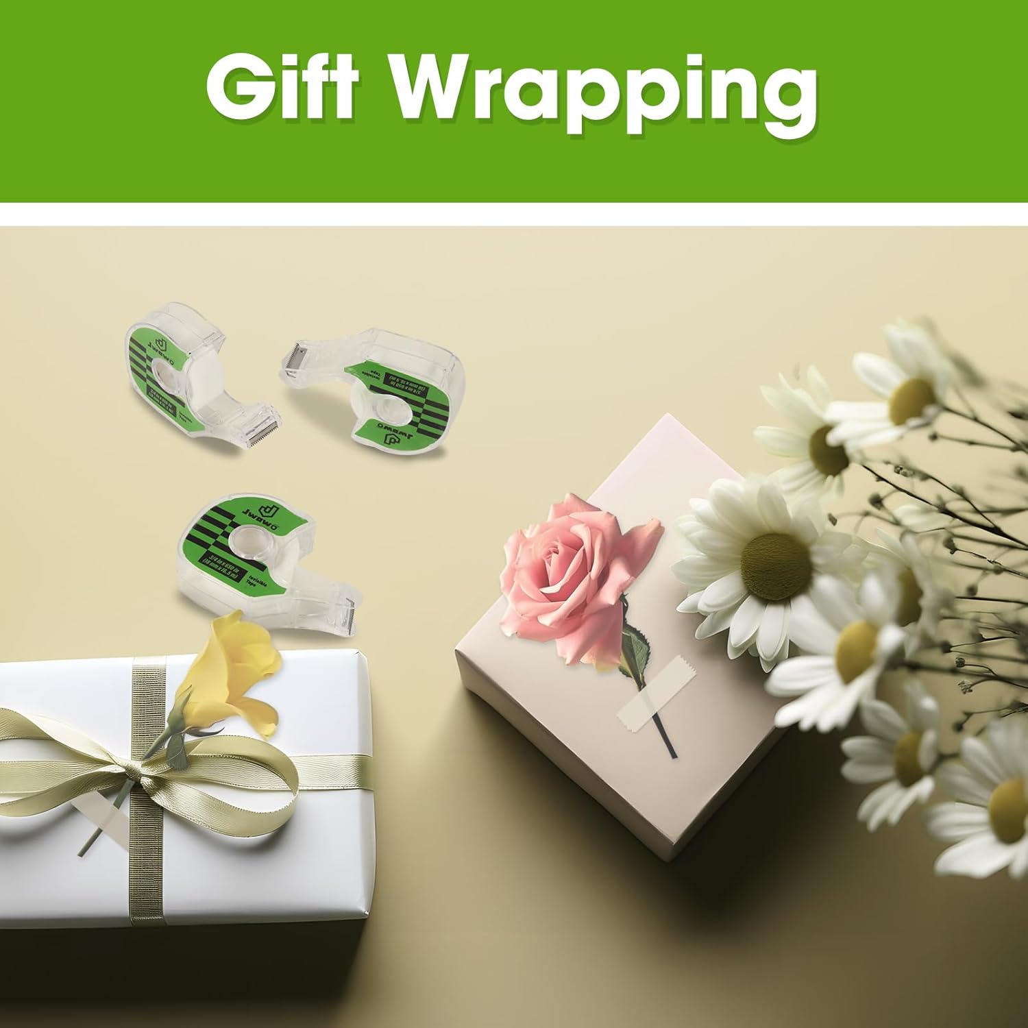 12 Invisible Tape with 12 Refillable Tape Dispenser, Home Office Supplies and Back to School Supplies for College and Classrooms, Matte Finish, 3/4 in x 650 in - Image 7