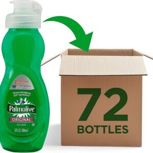 PALMOLIVE Dishwashing Liquid, Travel Dish Soap, Original Scent, Green, 3 Fluid Ounce Bottle (Case of 72) – Total of 216 Fluid Ounces – Dishwashing Liquid – Kitchen Soap & Cleaning Supplies