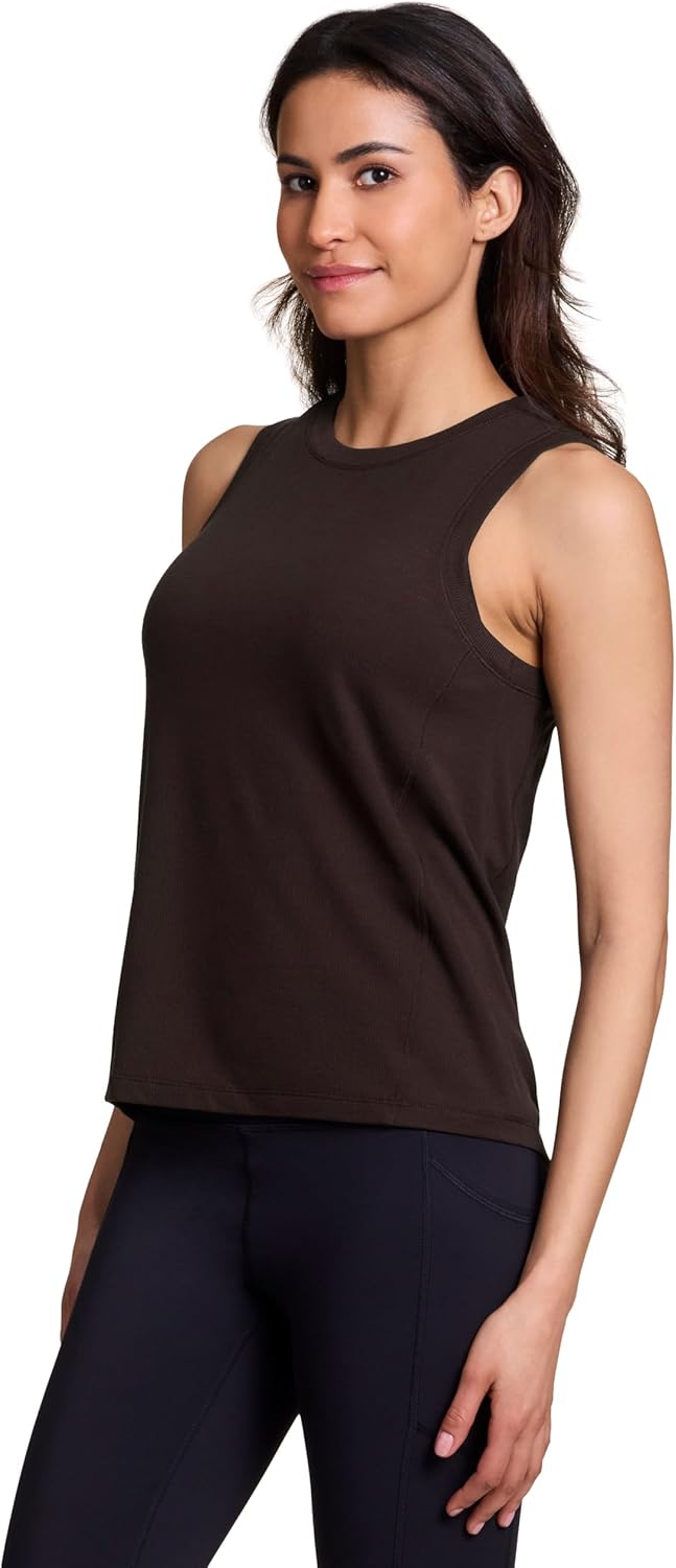 Avalanche Women's Wicking Workout Top, Soft Breathable Closed Mesh Sustainable Recycled Blend Crewneck Tank Top for Women - Image 4