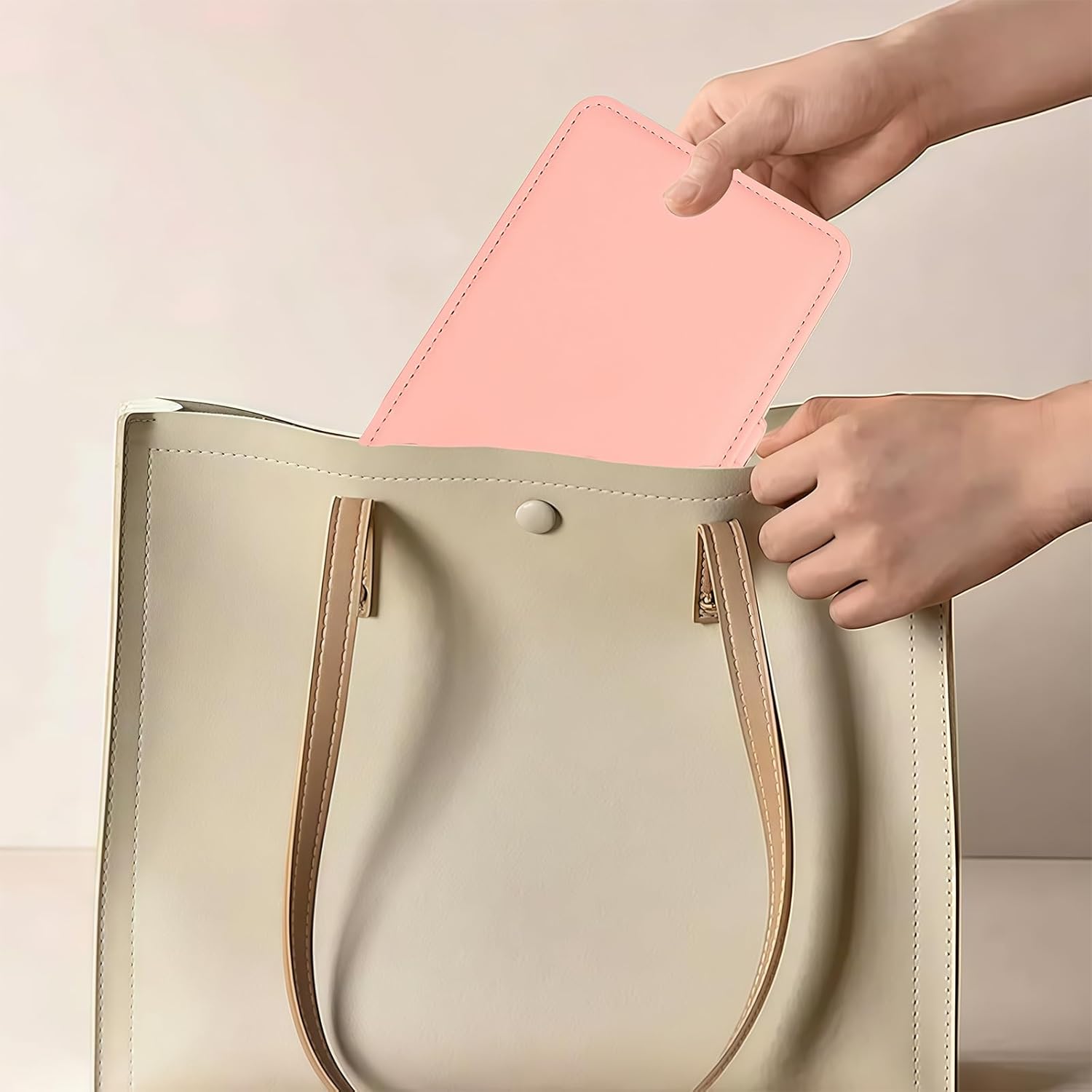 Travel Jewelry Box for Women - Pink PU Leather Portable Travel Jewelry Case with Earring Holder & Multi-Layer Organizer, Stylish Small Jewelry Storage Gift for Girls on The Go - Image 4