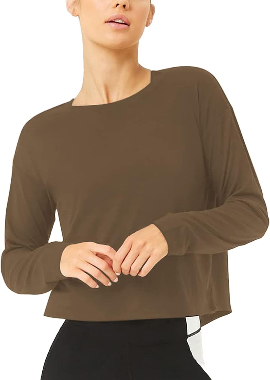 Bestisun Long Sleeve Workout Shirts Yoga Dance Tops Open Back Athletic Clothes for Women - Image 5