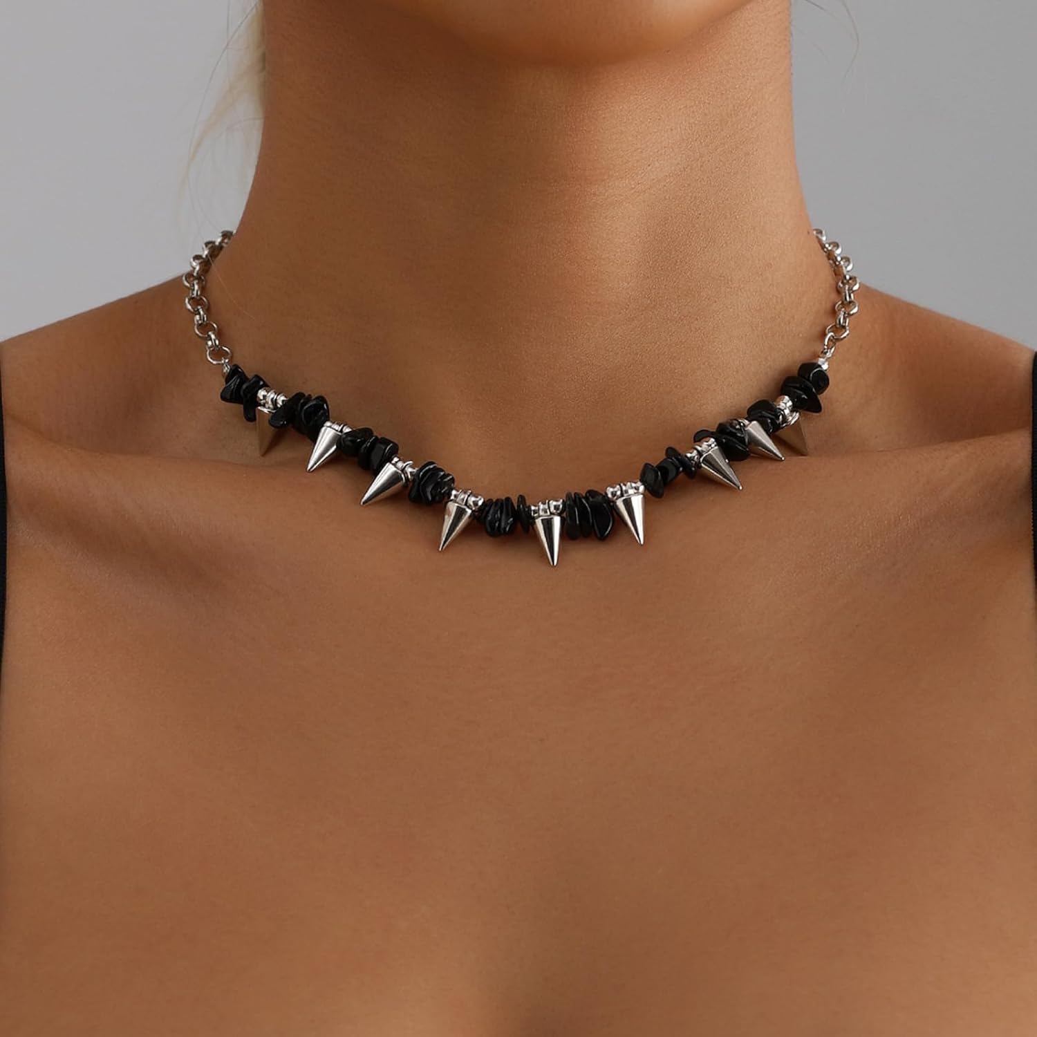 Gothic Choker Necklace for Women Men Black Pearl Raven Skull Tassel Adjustable Dark Aesthetic Jewelry Halloween Statement Necklace Sustainable Punk Layering Accessory for 2025 Gothic Style - Image 3