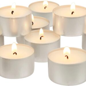 Stonebriar Unscented Long Burning White Tealight Candles, Bulk Pack, 6-7 Hour Burn Time, Smokeless Tealights for Parties, Weddings, Home, 100 Count