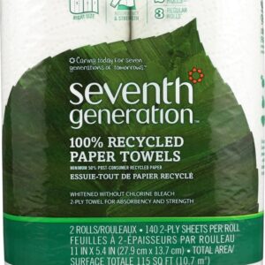 SEVENTH GENERATION PAPER TOWEL WHT 2RL PCK, 1 EA