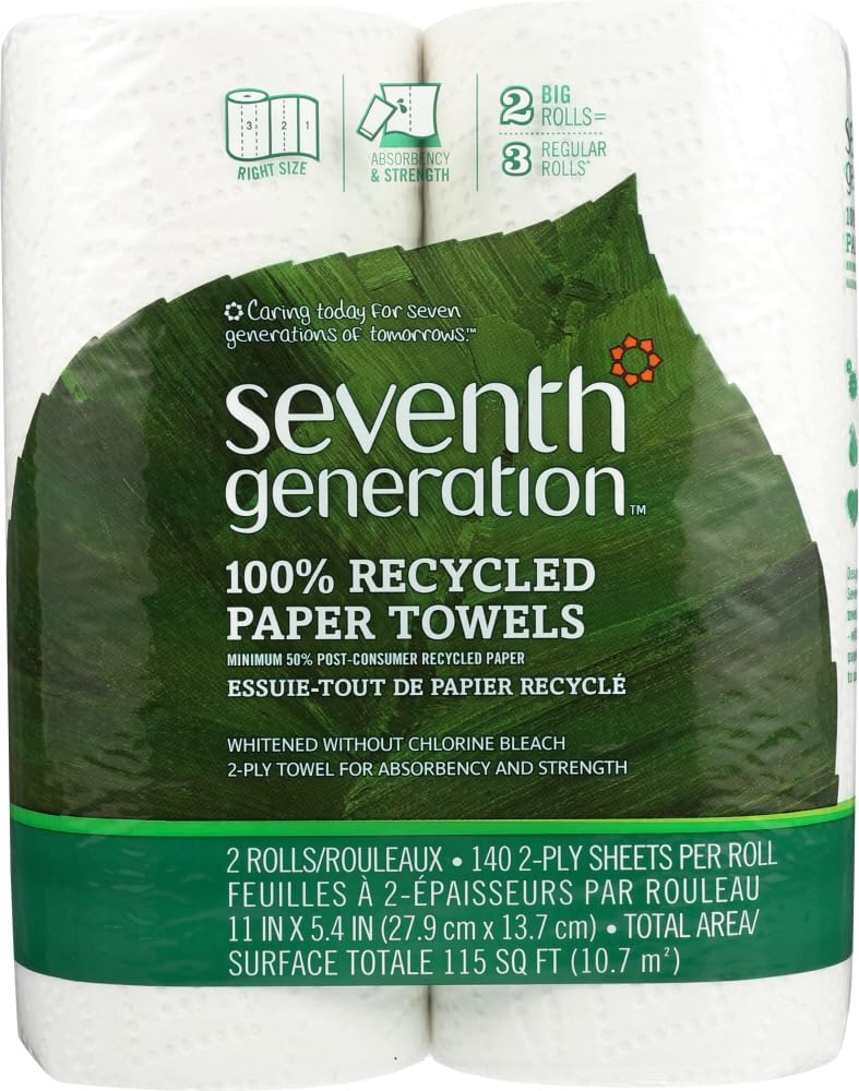 SEVENTH GENERATION PAPER TOWEL WHT 2RL PCK, 1 EA