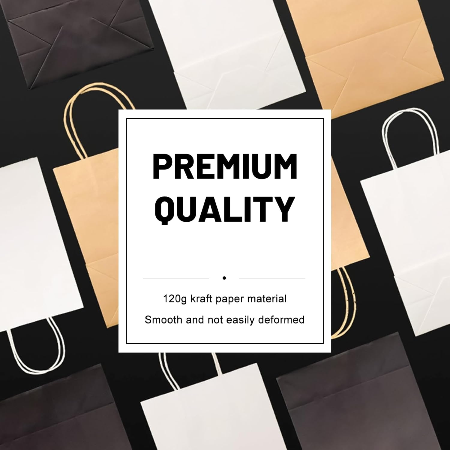 Gift Bags 8.25"X5.9 "X3.15" 100pcs Brown Kraft Paper Bag with Handles for Small Business Christmas Bulk, Wedding, Party Favor, Shopping, Lunch, Halloween Trick-or-Treat Bags - Image 6