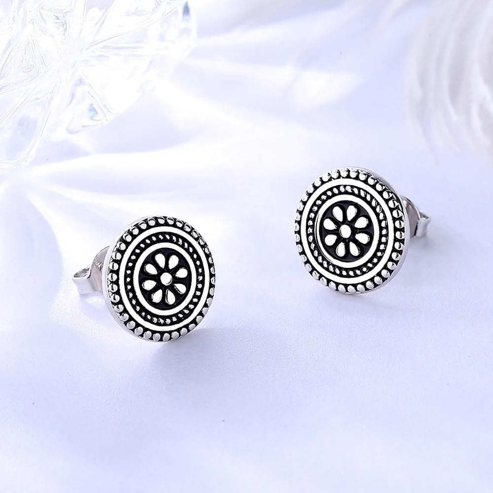 Amy & Annette Sterling Silver Stud Earrings for Women - Post Earrings for Women, 925 Sterling Silver Earrings - Image 3