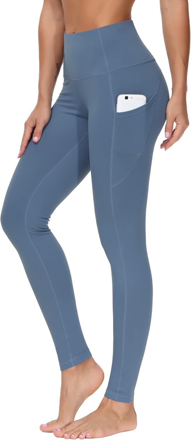 THE GYM PEOPLE Thick High Waist Yoga Pants with Pockets, Tummy Control Workout Running Yoga Leggings for Women - Image 2