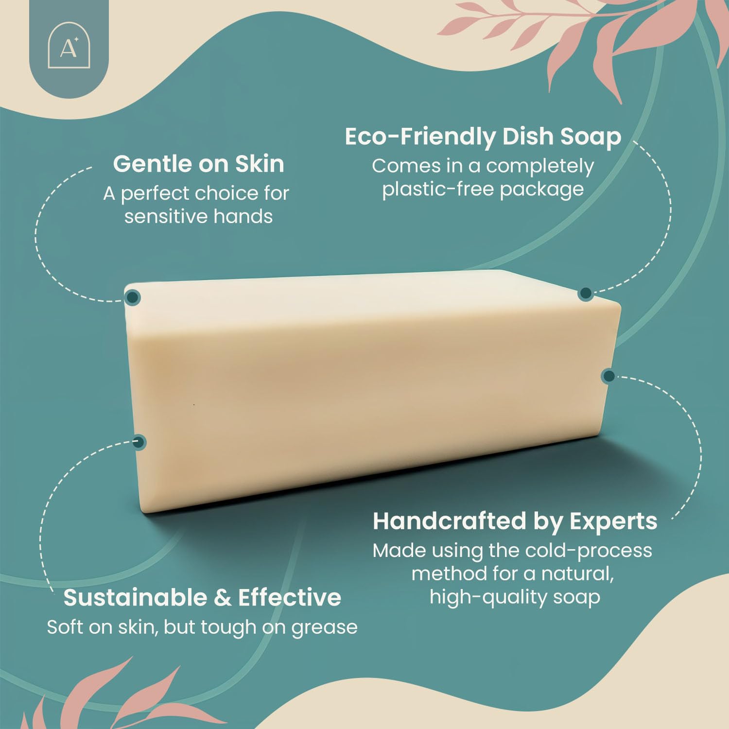 All Natural Dish Soap Bars - Bar Soap for Dishes, Biodegradeable Dish Soap Block, Kitchen Soap, All Natural Non Toxic, Low Waste Kitchen Dishwashing Bar Soap-Spring Scent (1 Pack, 6.3oz) - Image 6