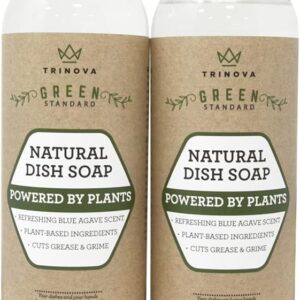 TriNova Dish Soap Formula – for Cleaning Dishes & Washing All Kitchen Items. Powerful & Eco Friendly Cleaner (2 Pack of 24 oz Bottles)