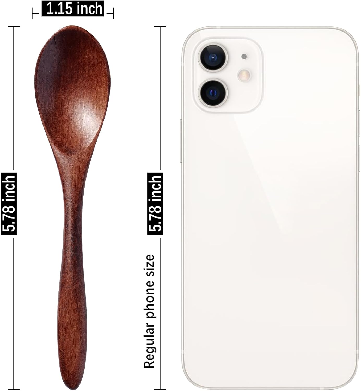 7 PCS Small Wooden Spoons, 5.8 Inch Honey Spoons for Tea, Hardwood Wooden Honey Teaspoon for Coffee, Little Tiny Wood Spoons, Bamboo Table Spoon for stirring, Wooden Spoons for Utensils Set - Image 4