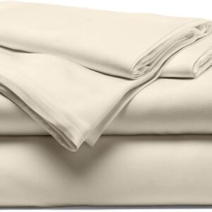 Cariloha Resort 4-Piece Sateen Sheet Set | Coconut Milk | King | Viscose Material | Allergy Resistant, Naturally Thermal-Regulating, Extra Soft Cooling Sheets for Hot Sleepers