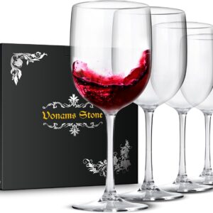 Unbreakable Wine Glasses 16oz – Shatterproof, Reusable, Drink Glassware (Set of 4) For Indoor Outdoor Drinkware Travel, Pool, Camping, Beach, Picnic