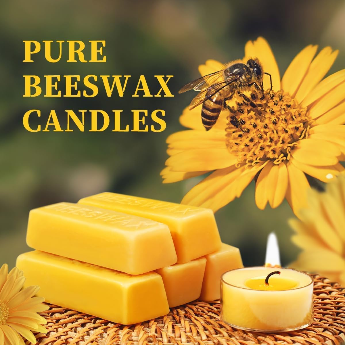 24 Packs Beeswax Tealight Candles- 4 Hour Burn Time Pure Beeswax Candles Bulk Burn Evenly and Clean Smokeless Natural Bees Wax Tea Lights for Relaxing - Image 2