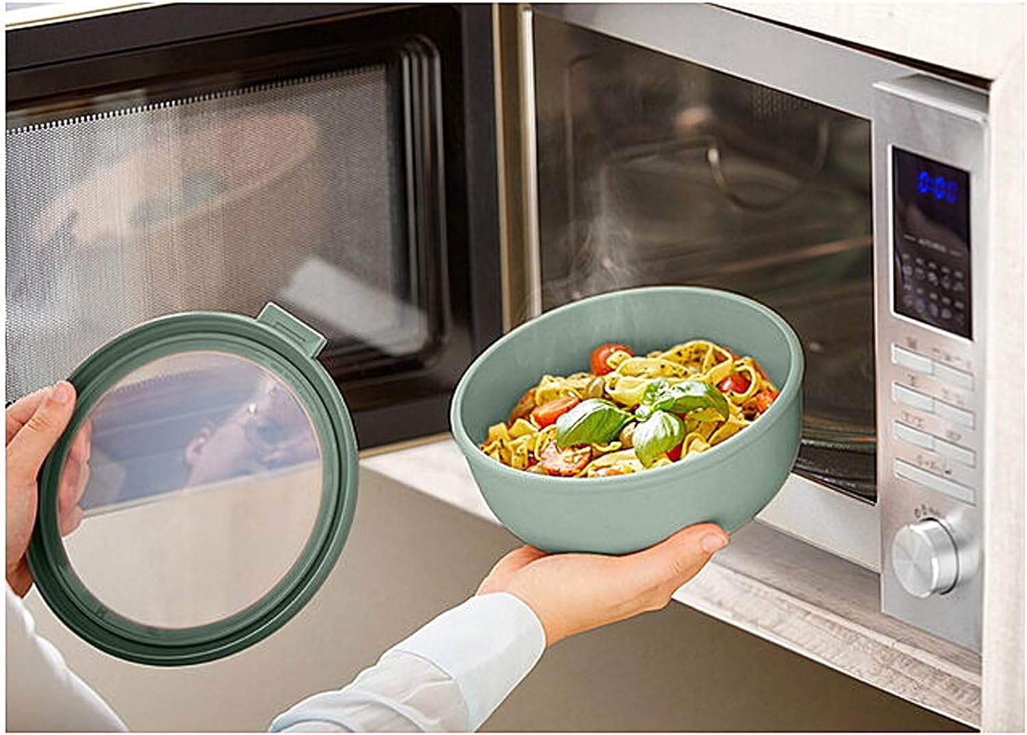 Mepal Cirqula 101oz/3,000ml Multi Food Storage & Serving Bowl with Transparent Lids | Perfect for Food Prep | Microwave & Dishwasher Safe | Nordic Lilac | Made in Holland - Image 6