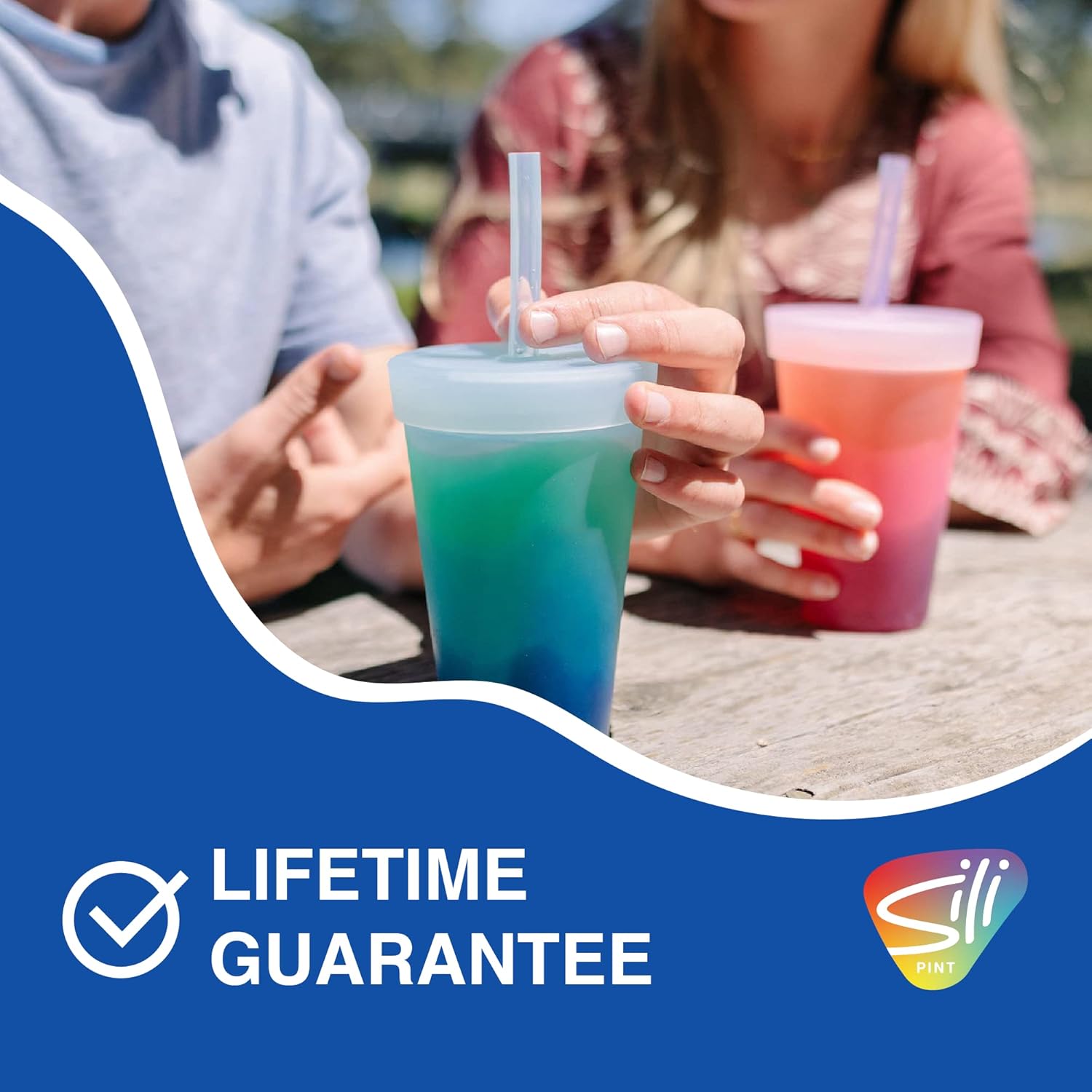 Silipint 22-Ounce Silicone Tumbler Cups with Lids and Straws, Unbreakable, Reusable Tumblers with Airtight Lids and Extra-Thick Straws, Mountain Air, Pack of 1 - Image 5