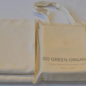 Waffle Bath Towel Pack of 2, 30.5×58 INCHES, 100% Natural Organic Cotton, GOTS Certified (Ivory) Super ABSORBANT & Quick Dry, NO SOFTENERS, Environment Friendly