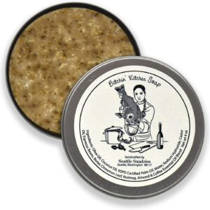 Natural Dish Soap Bar, Stocking Stuffer for Cook, 1 (4oz) Kitchen Hand & Dish Bar Soap in a Low Waste Gift Tin, Scented with Pure Essential Oils