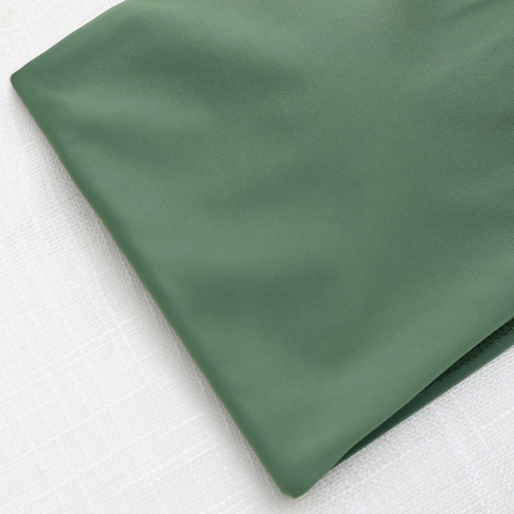 ZAFUL Women's High Cut Bandeau Bikini Set Strapless Solid Color 2 Pieces Bathing Suit Swimsuit - Image 7