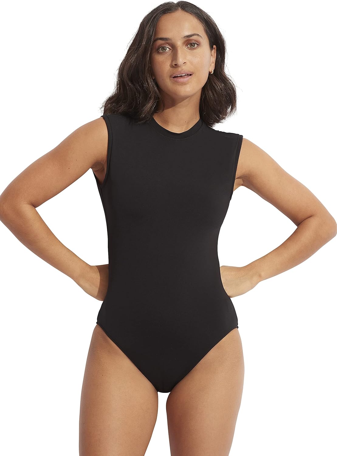 Cap Sleeve Full Coverage Open Back One Piece Swimsuit - Image 2