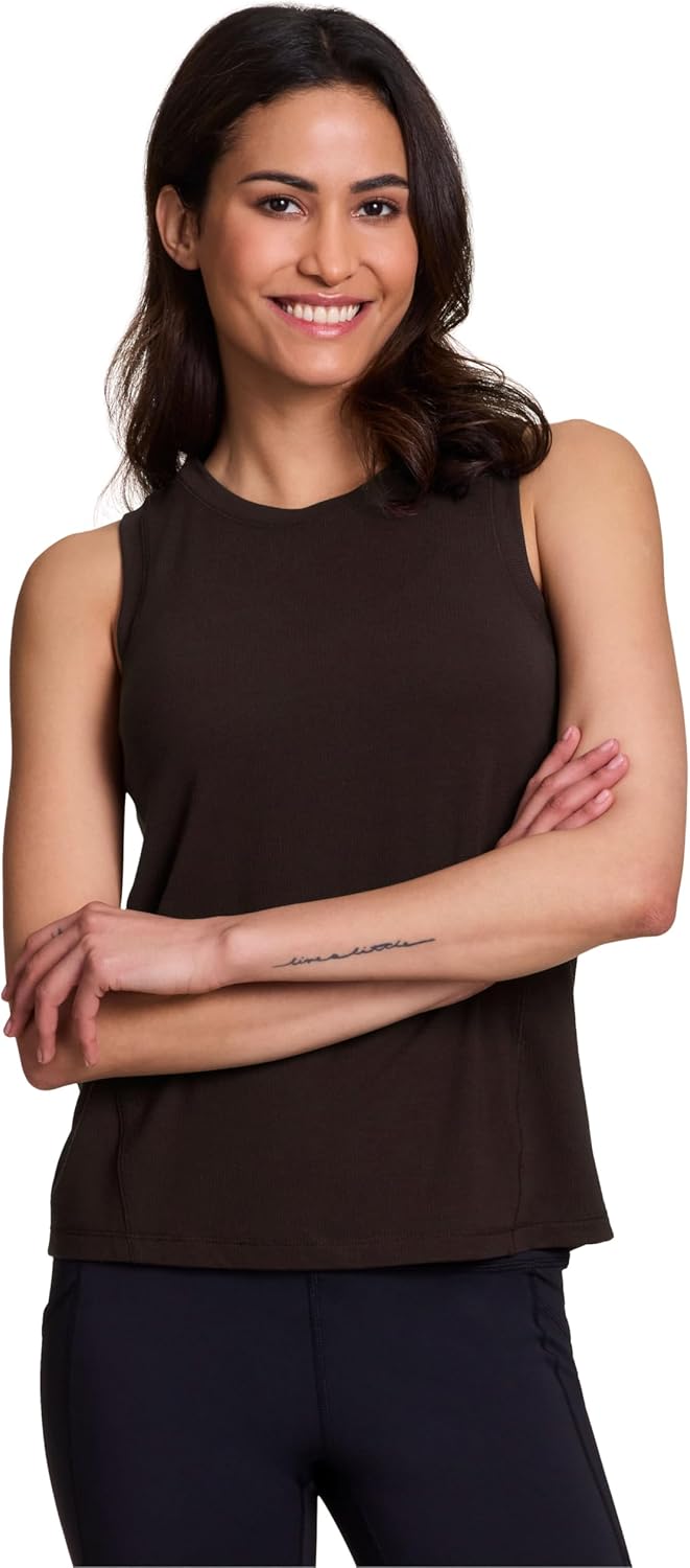 Avalanche Women's Wicking Workout Top, Soft Breathable Closed Mesh Sustainable Recycled Blend Crewneck Tank Top for Women - Image 2