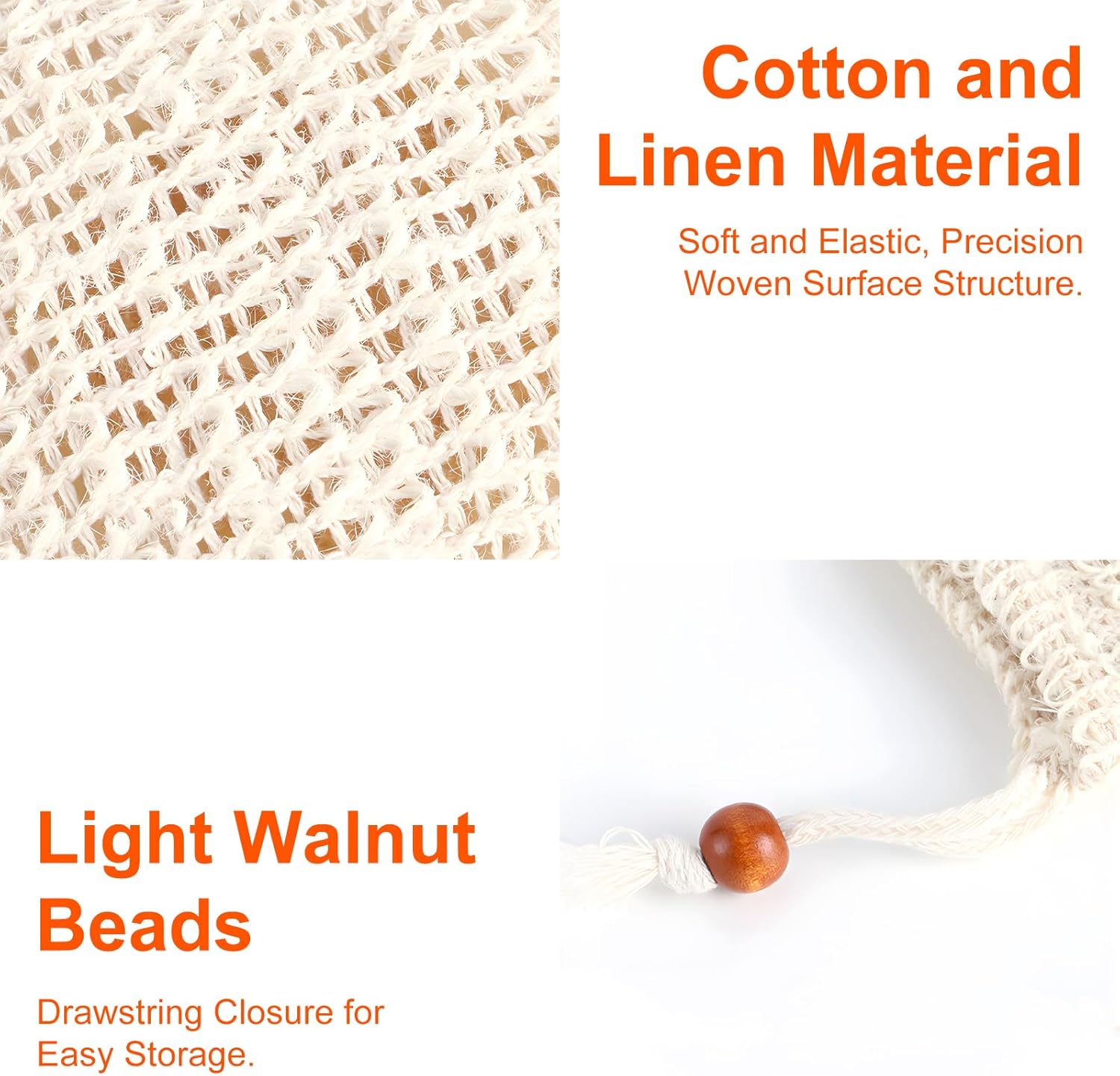 Eco-Friendly Skincare, Natural Exfoliation, Cotton Bathroom Accessories, Sustainable soap Storage, Zero Waste Shower Products, Biodegradable soap Pouch - Image 4