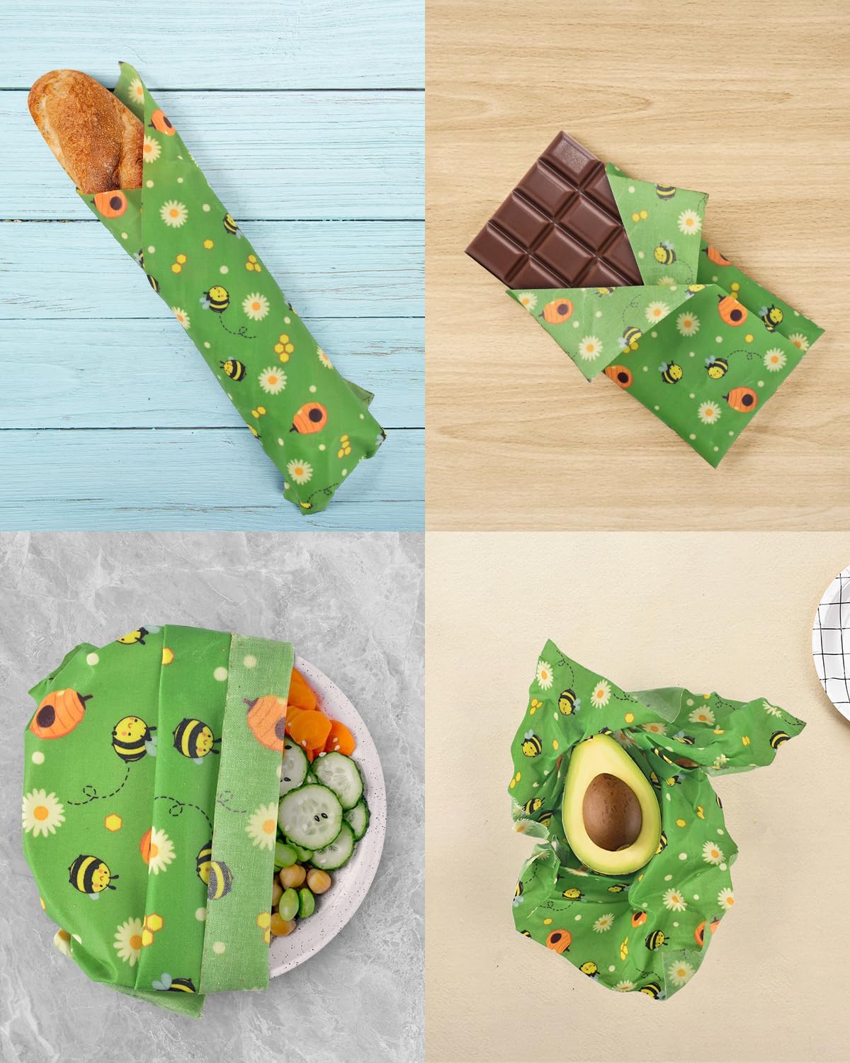 Beeswax Food Wraps 1 Meter Roll 13 x 39 Inch Reusable Beeswax Wraps Eco-Friendly Sustainable Food Storage Wraps for Sandwich, Cheese, Fruit, Bread, Snacks - Image 6