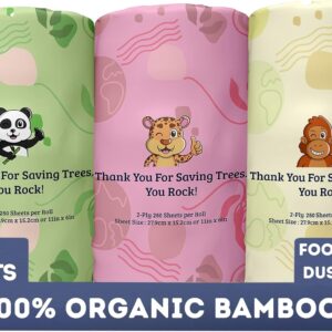 MOTHER EARTH Bamboo Paper Towels | 2-Ply, 3 Rolls, 250 Sheets per Roll | Gentle for Sensitive Skin & Daily Cleaning Tasks