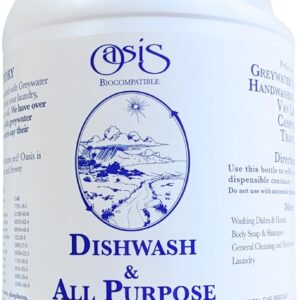 Oasis Biocompatible Dish Soap Liquid & All Purpose Cleaner – Reuse Greywater for Plants – Clean, Safe, Concentrated, Grey Water Friendly, Sodium-Free, Biodegrades Into Plant Nutrients – 1 Gallon