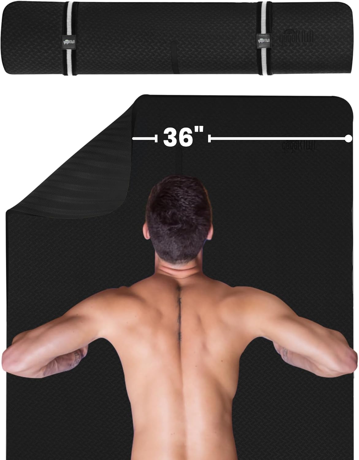 Extra Wide Yoga Mat for Men Women (72"L x 36"W) Non Slip Fitness & Exercise Mat with Alignment Marks for Yoga, Pilates, Floor Workouts - Image 2