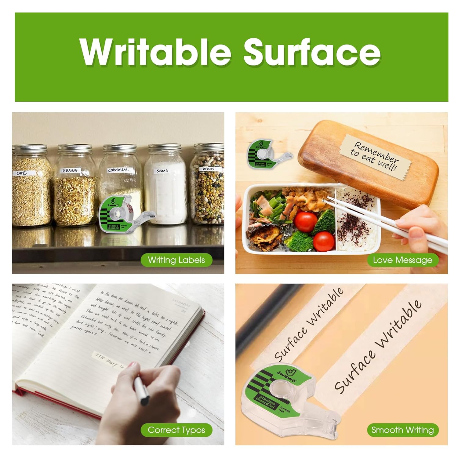 12 Invisible Tape with 12 Refillable Tape Dispenser, Home Office Supplies and Back to School Supplies for College and Classrooms, Matte Finish, 3/4 in x 650 in - Image 6