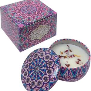 Scented Candles, Blue Wind Chimes Aromatherapy Candles for Home, Long Burn Scented Candles with Lid, Sustainable Use of Tin Boxes