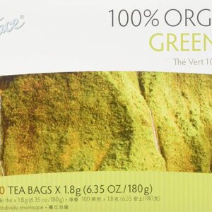 Prince of Peace Organic Green Tea, 100 Tea Bags – 100% Organic Green Tea – Unsweetened Green Tea – Lower Caffeine Alternative to Coffee – Herbal Health Benefits