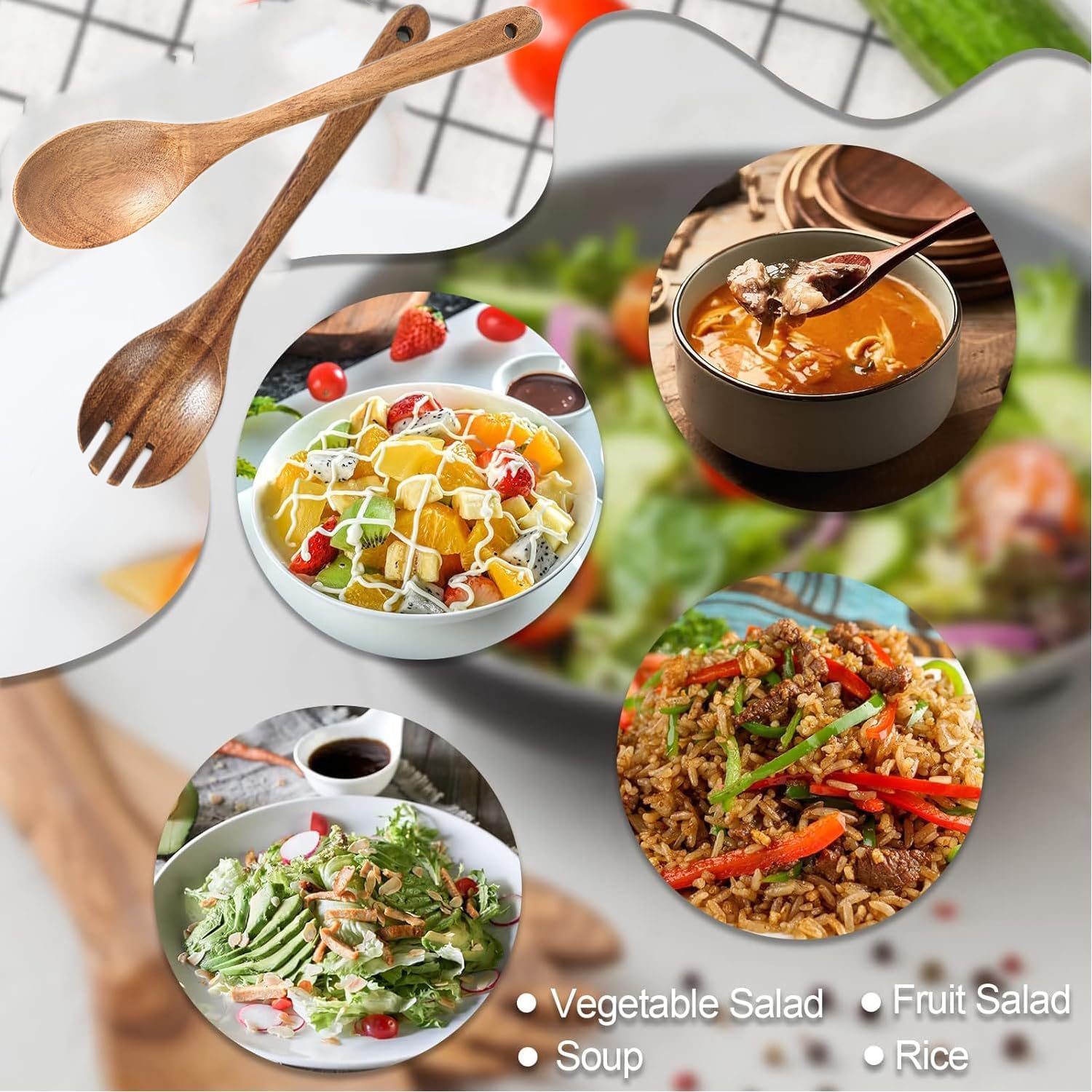 2-Piece Large Wooden Spoon Set,Cooking Spoons Acacia Wood Kitchen Utensil for Mixing Spoons Stirring Serving Spoon (WS-5) - Image 5