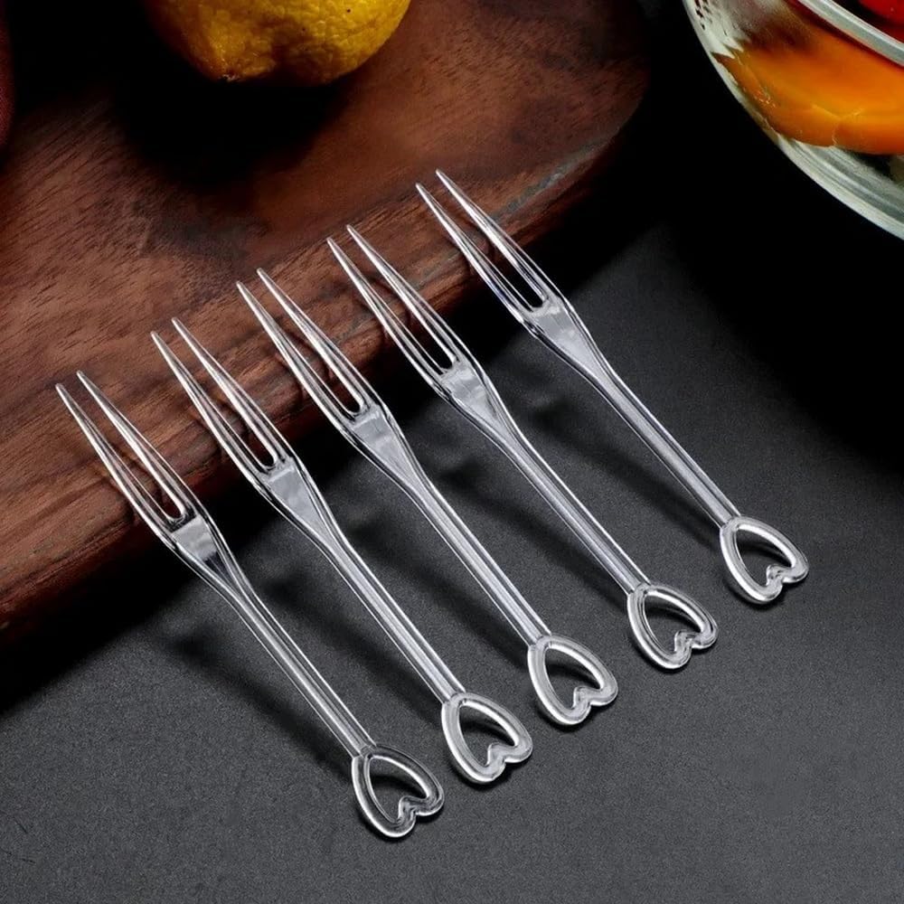 200 Pcs Clear Plastic Mini Forks Tiny Plastic Forks Small Disposable Appetizer Forks Dessert Cocktail Forks Tasting Forks Tiny Utensils for Fruit Dessert Cakes Party Serving Supplies - Image 6