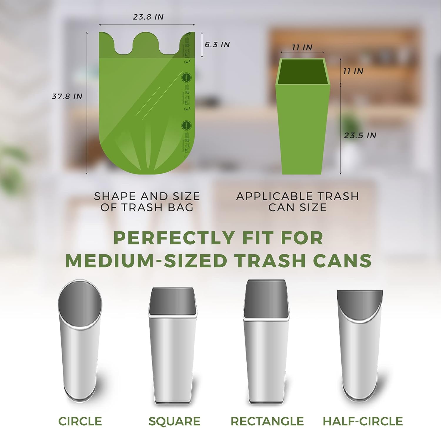 ANECO Compostable Food Waste Bags 13 Gallon, 50 Count, Extra Thick Kitchen Compost Bags With Handles, Large Compostable Bags for Tall Kitchen Bin - Image 6