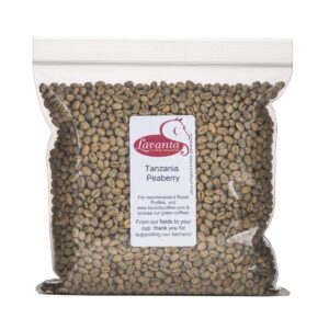 Lavanta Coffee Roasters Tanzania Peaberry Direct Trade Coffee, Green, 2 lb
