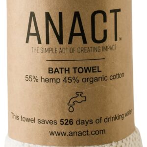 Hemp Bath Towel 1pk – Organic, Eco-Friendly, Absorbent, Sustainable Spa Quality Towel w/Organic Cotton & Hemp Fiber – Natural