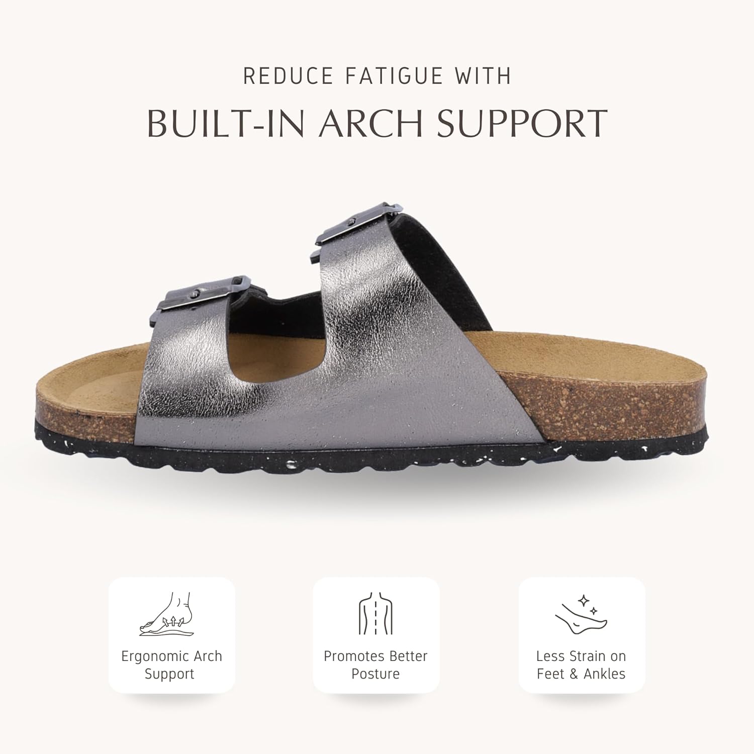 ECO THALITA Women’s Sustainable Sandals – Lightweight, Adjustable Double Buckle with Shock-Absorbing Sole – Casual Travel & Outdoor Footwear – Made in Europe - Image 4