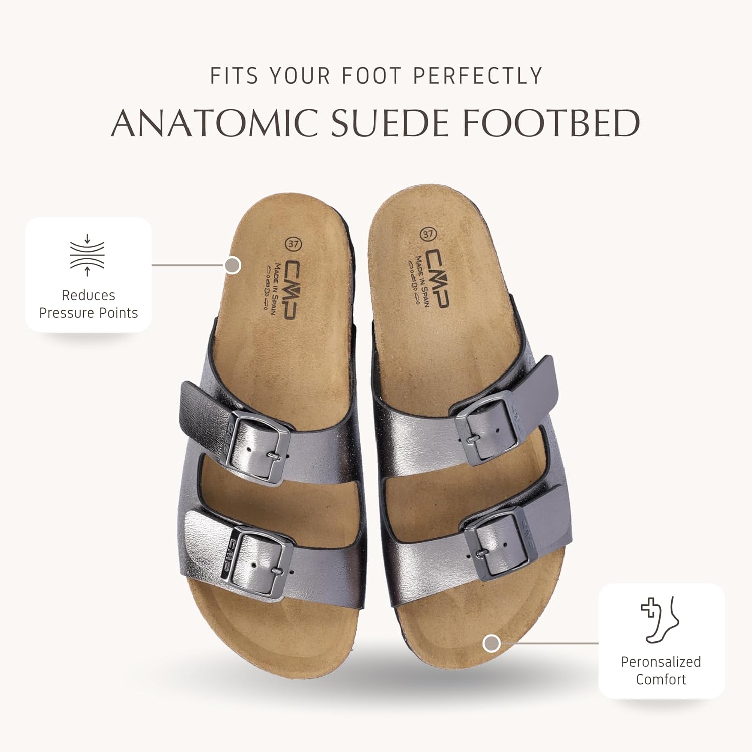 ECO THALITA Women’s Sustainable Sandals – Lightweight, Adjustable Double Buckle with Shock-Absorbing Sole – Casual Travel & Outdoor Footwear – Made in Europe - Image 3