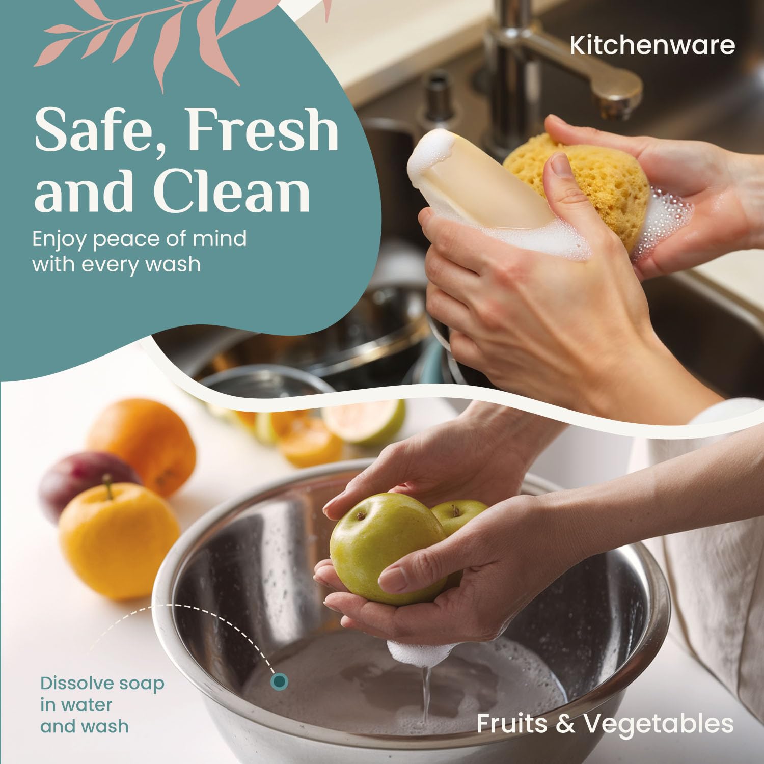 All Natural Dish Soap Bars - Bar Soap for Dishes, Biodegradeable Dish Soap Block, Kitchen Soap, All Natural Non Toxic, Low Waste Kitchen Dishwashing Bar Soap-Spring Scent (1 Pack, 6.3oz) - Image 7